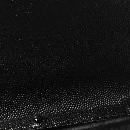 Saint Laurent Grain De Poudre Matelasse Chevron Monogram Monochrome Chain Wallet Black 11 of 13
