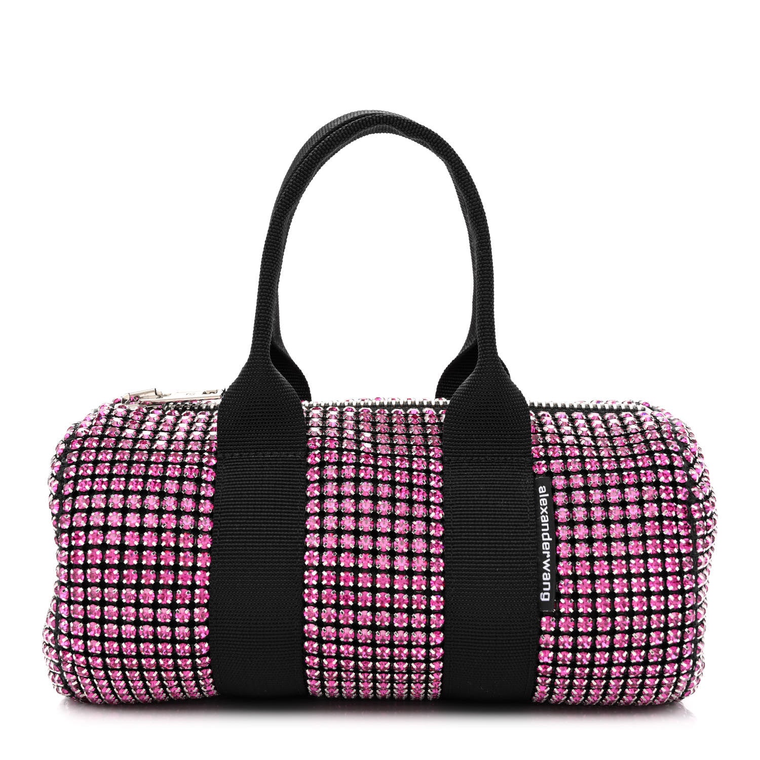 Alexander Wang Mesh Crystal Rhinestone Mini Cruiser Duffle Pink 1 of 9