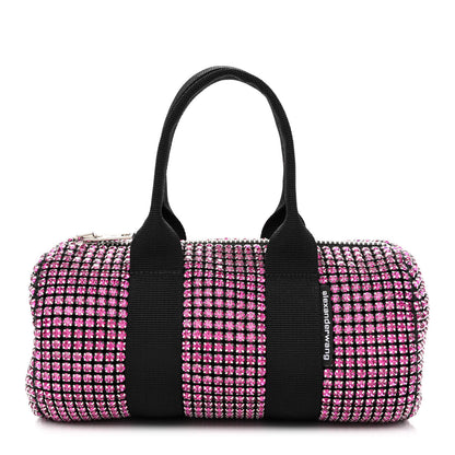 Alexander Wang Mesh Crystal Rhinestone Mini Cruiser Duffle Pink 1 of 9