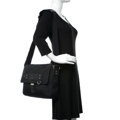 Gucci Canvas Web Medium Single Buckle Flap Messenger Bag Black 2 of 10