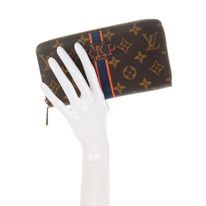 Louis Vuitton Monogram My LV Heritage Zippy Wallet Blue Marine Orange 2 of 14