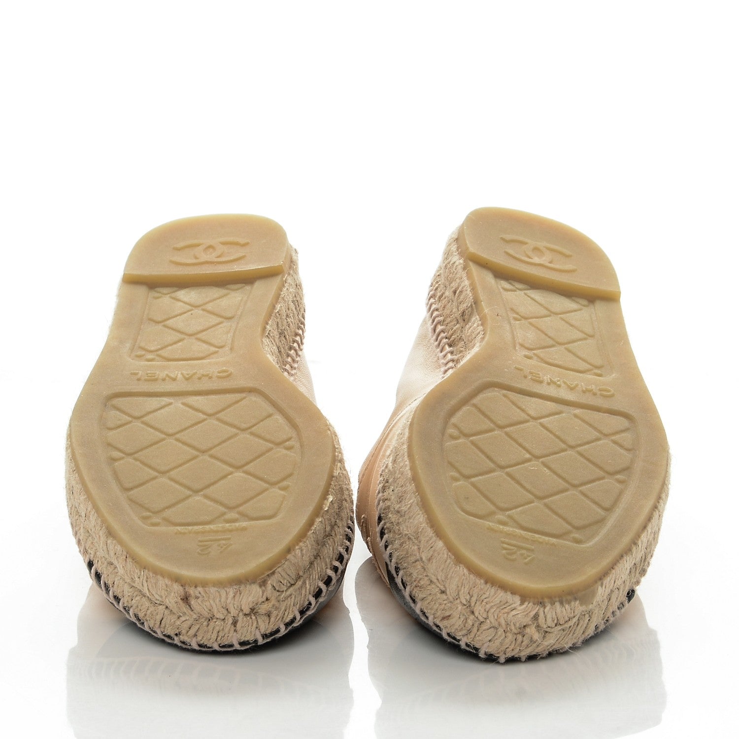 Chanel Lambskin CC Espadrilles 42 Beige Black 5 of 7