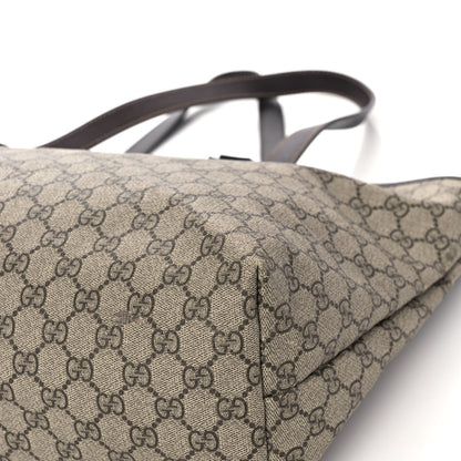 Gucci GG Supreme Monogram Medium Zippered Shopping Tote Dark Brown 10 of 16