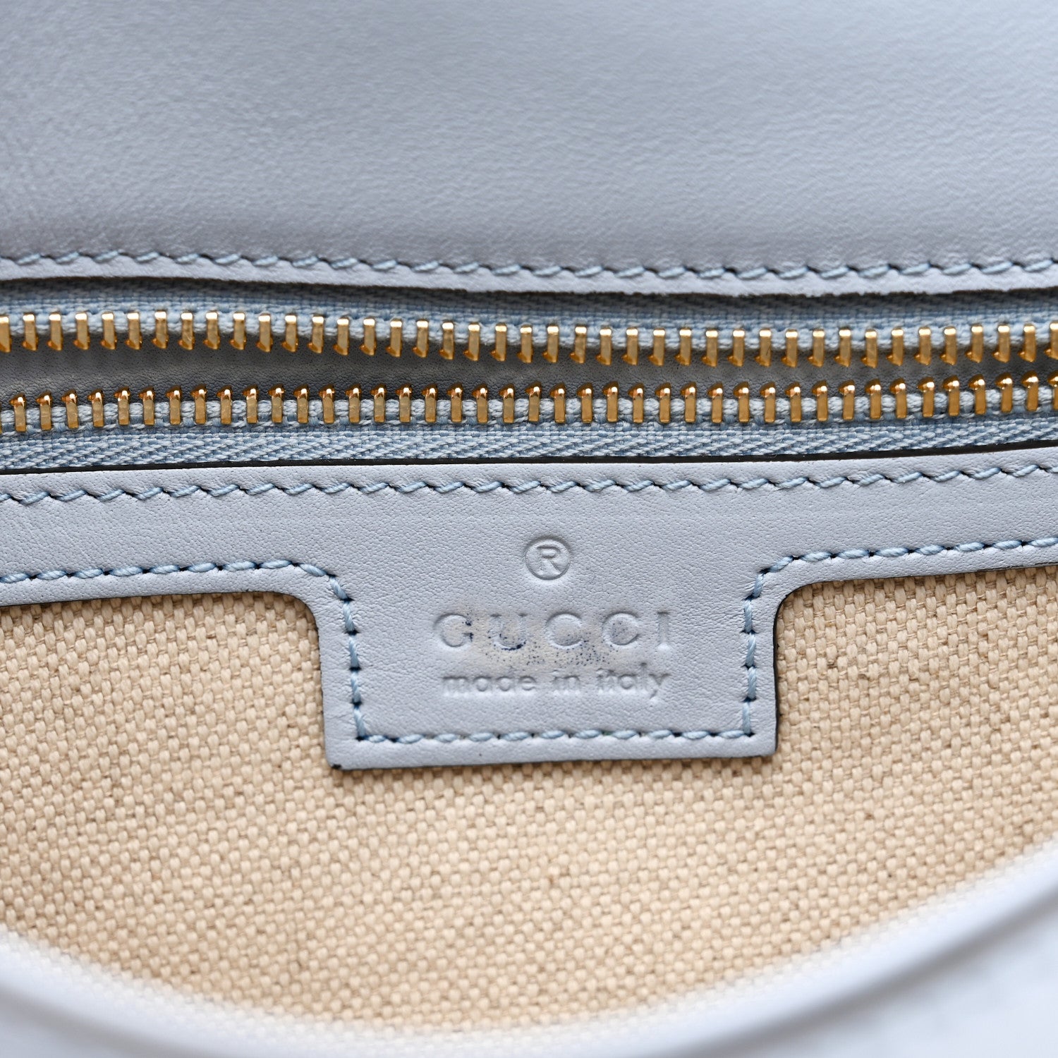 Gucci Roxy Calfskin Medium Blondie Top Handle Bag Cloudy Blue 6 of 10