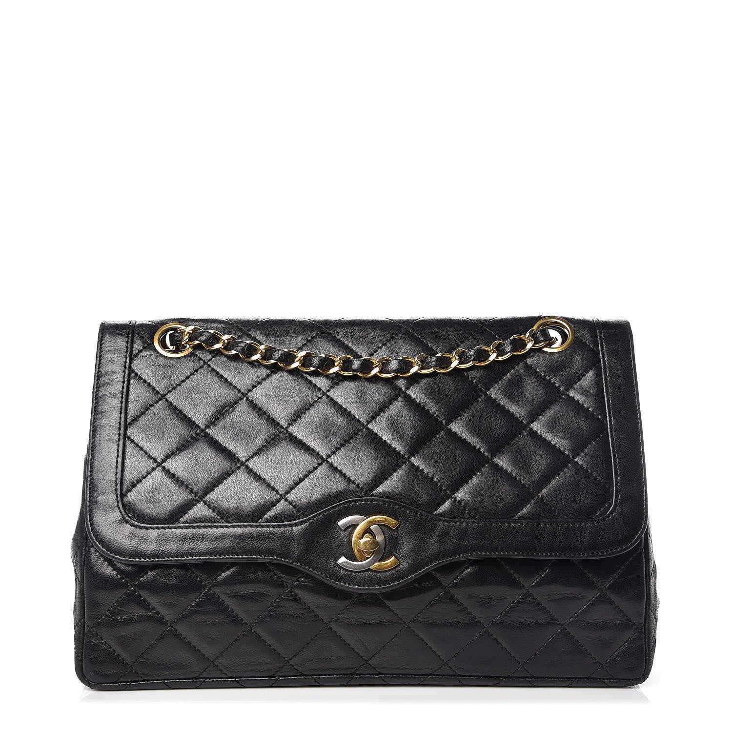 Chanel Lambskin Quilted Medium Double Flap Black 1 of 17