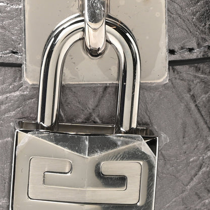 Givenchy Laminated Lambskin Micro Shark Lock Bucket Bag Silvery Grey 8 of 10