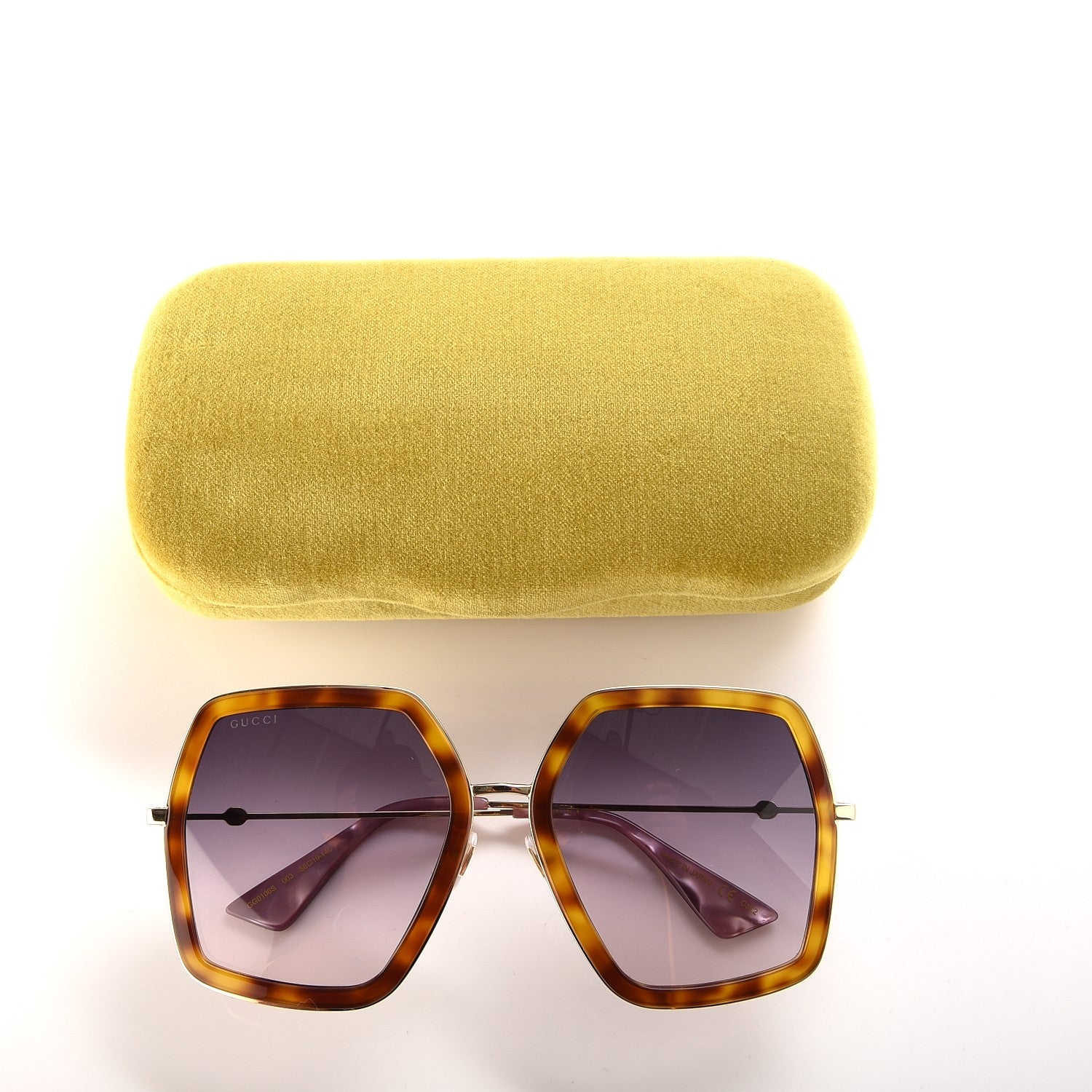 Gucci Square Frame GG0106S Sunglasses Tortoise 7 of 7