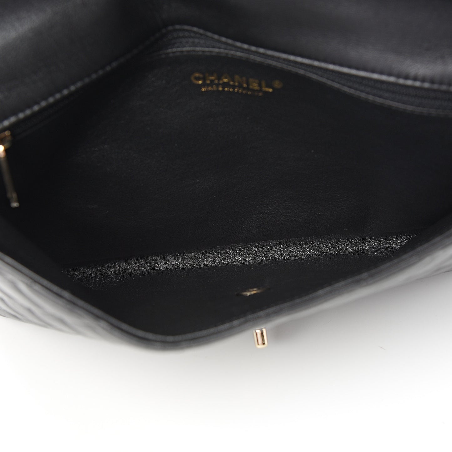 Lambskin Quilted Flap Clutch Black
