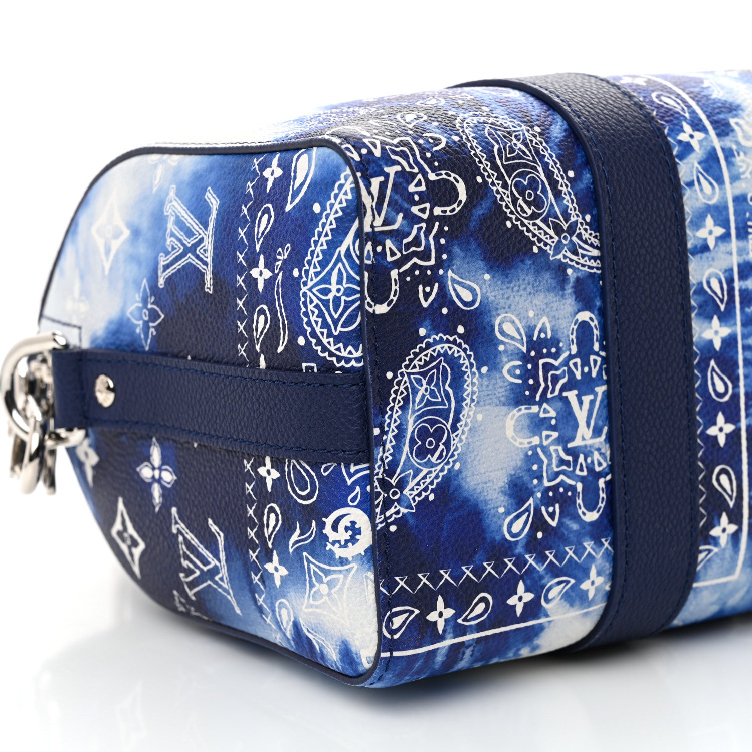 Louis Vuitton Cowhide Monogram Bandana City Keepall Blue 8 of 9