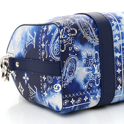 Louis Vuitton Cowhide Monogram Bandana City Keepall Blue 8 of 9