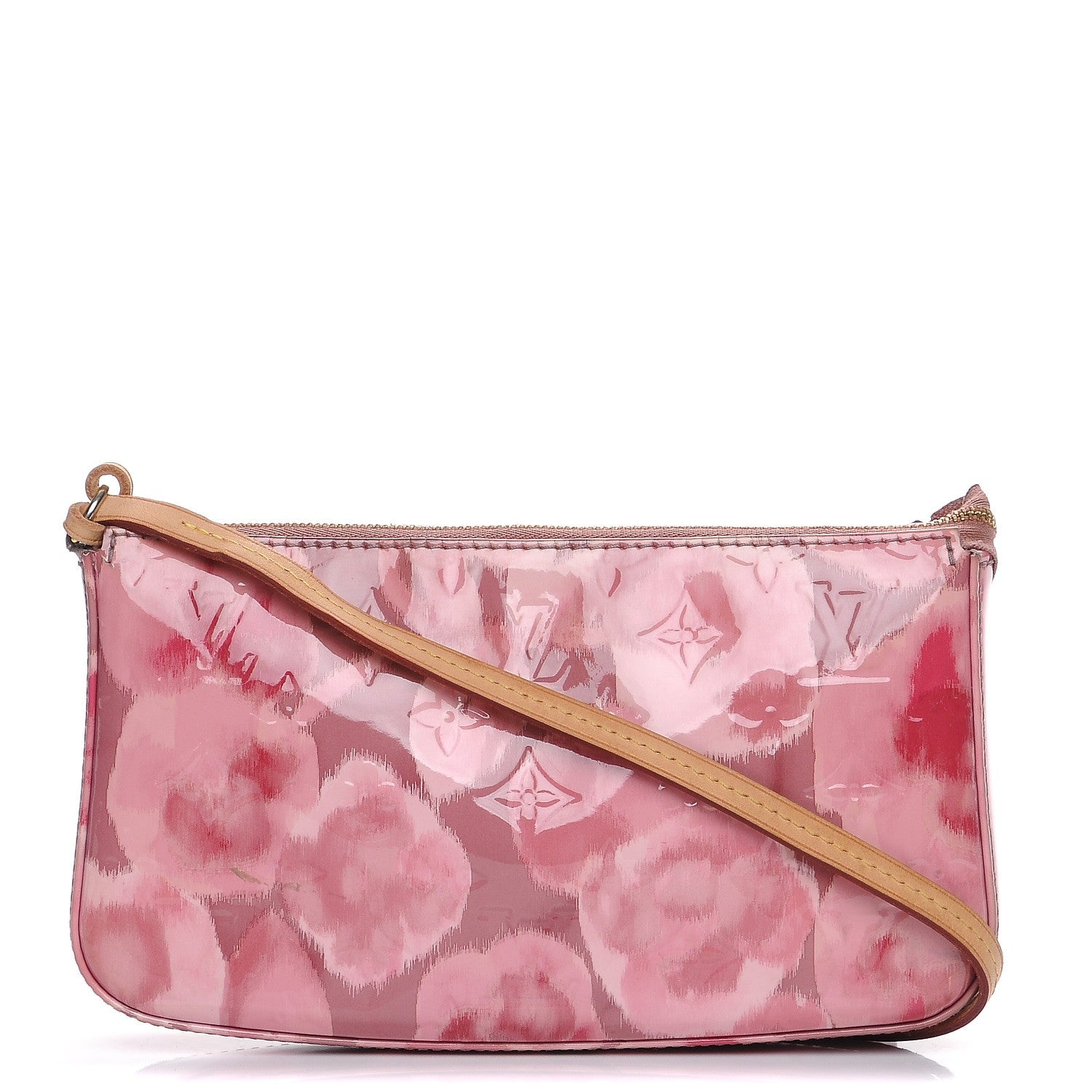 Louis Vuitton Vernis Ikat Pochette Accessories NM Rose Velours 1 of 9