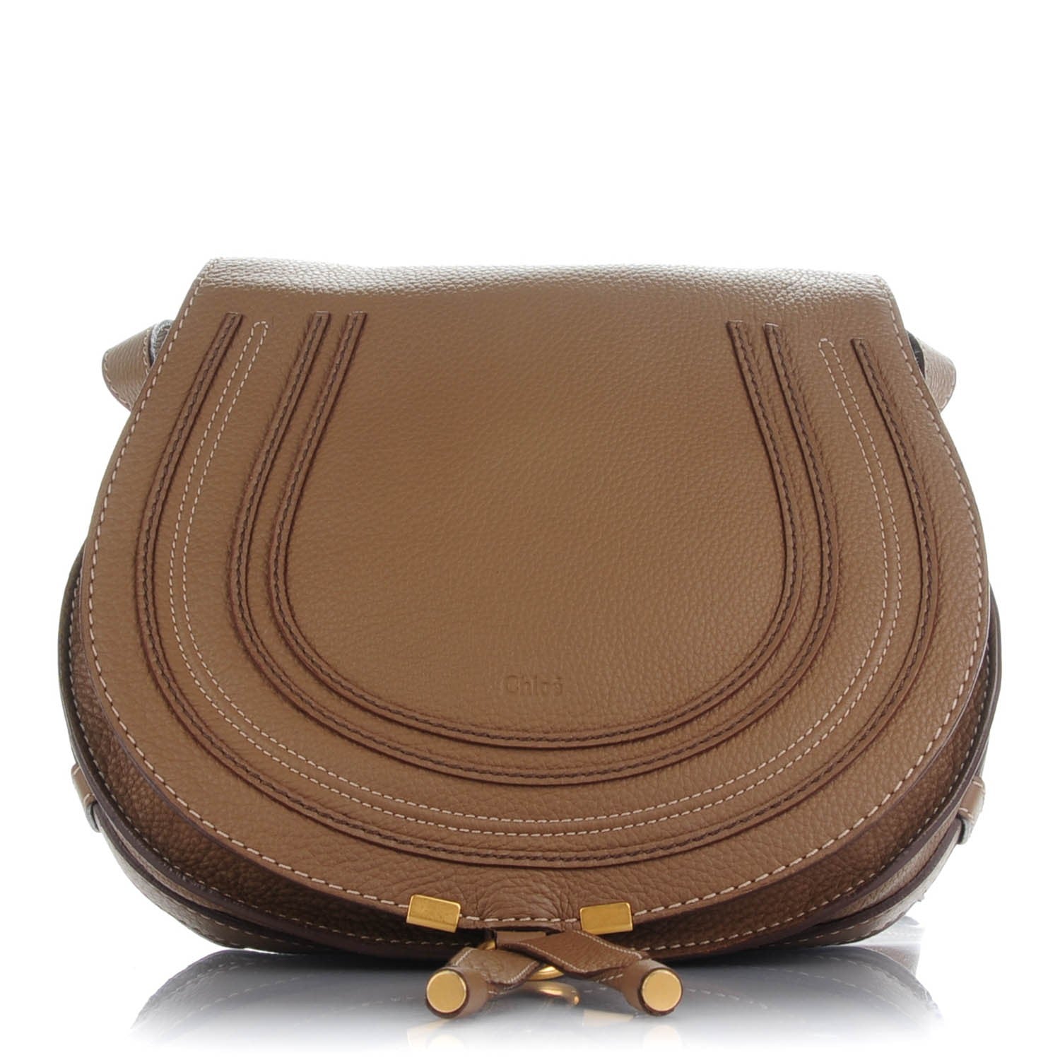 Chloe Grained Calfskin Medium Marcie Saddle Bag Seed 1 of 9