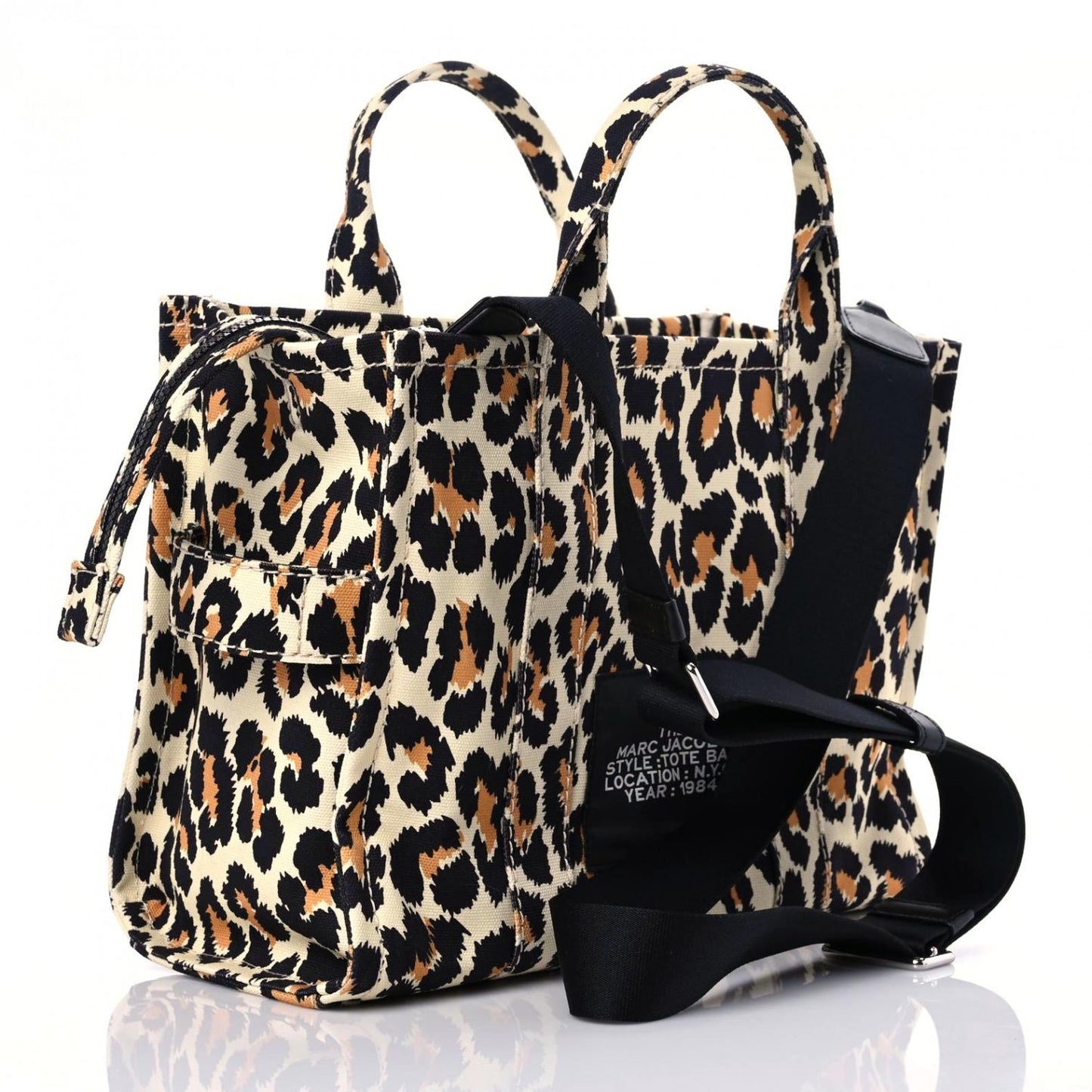 Cotton Canvas Leopard Print Medium The Traveler Tote Bag