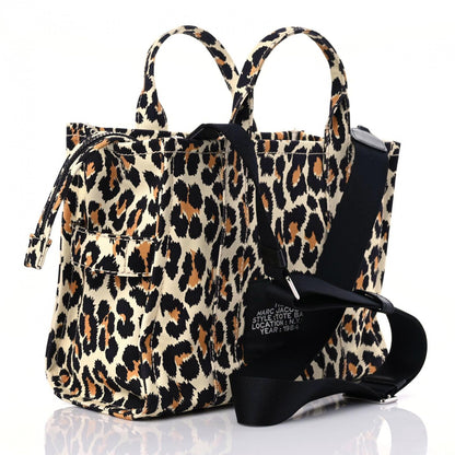 Marc Jacobs Cotton Canvas Leopard Print Medium The Traveler Tote Bag 3 of 8