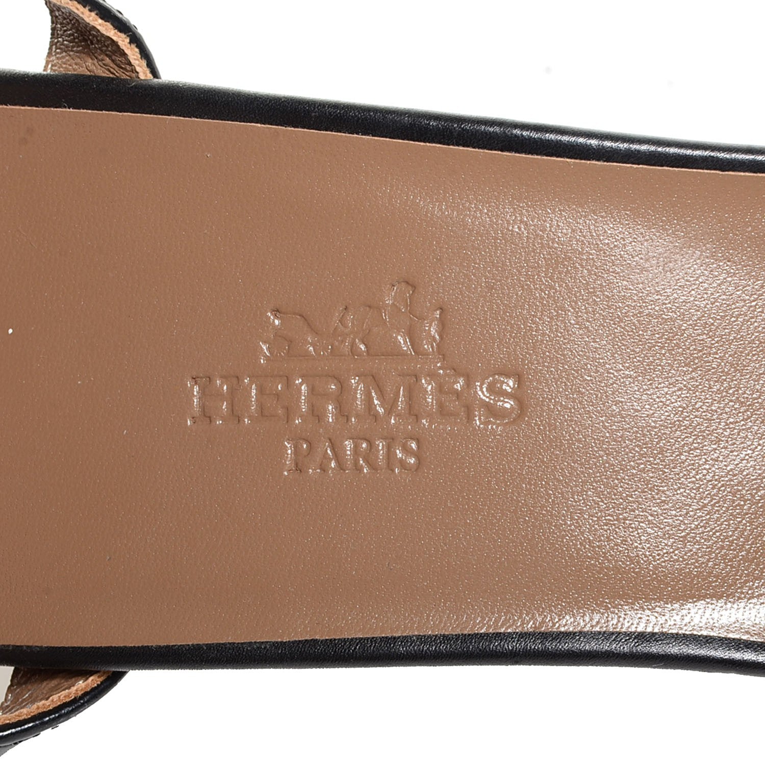 Hermes Nappa Initiale Sandals 37.5 Black 7 of 8
