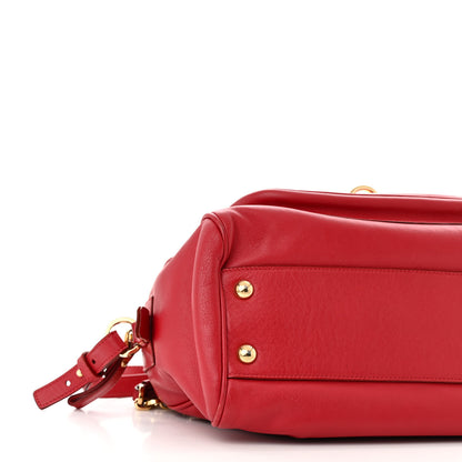 Salvatore Ferragamo Calfskin Gancini Shoulder Bag Red 8 of 11