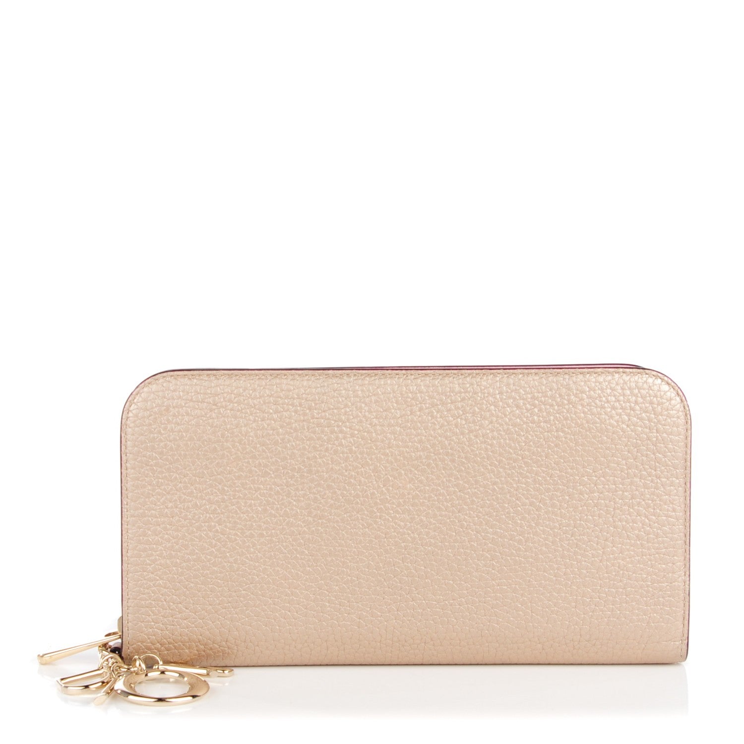 Christian Dior Metallic Bullcalf Diorissimo Voyageur Wallet Champagne 1 of 8