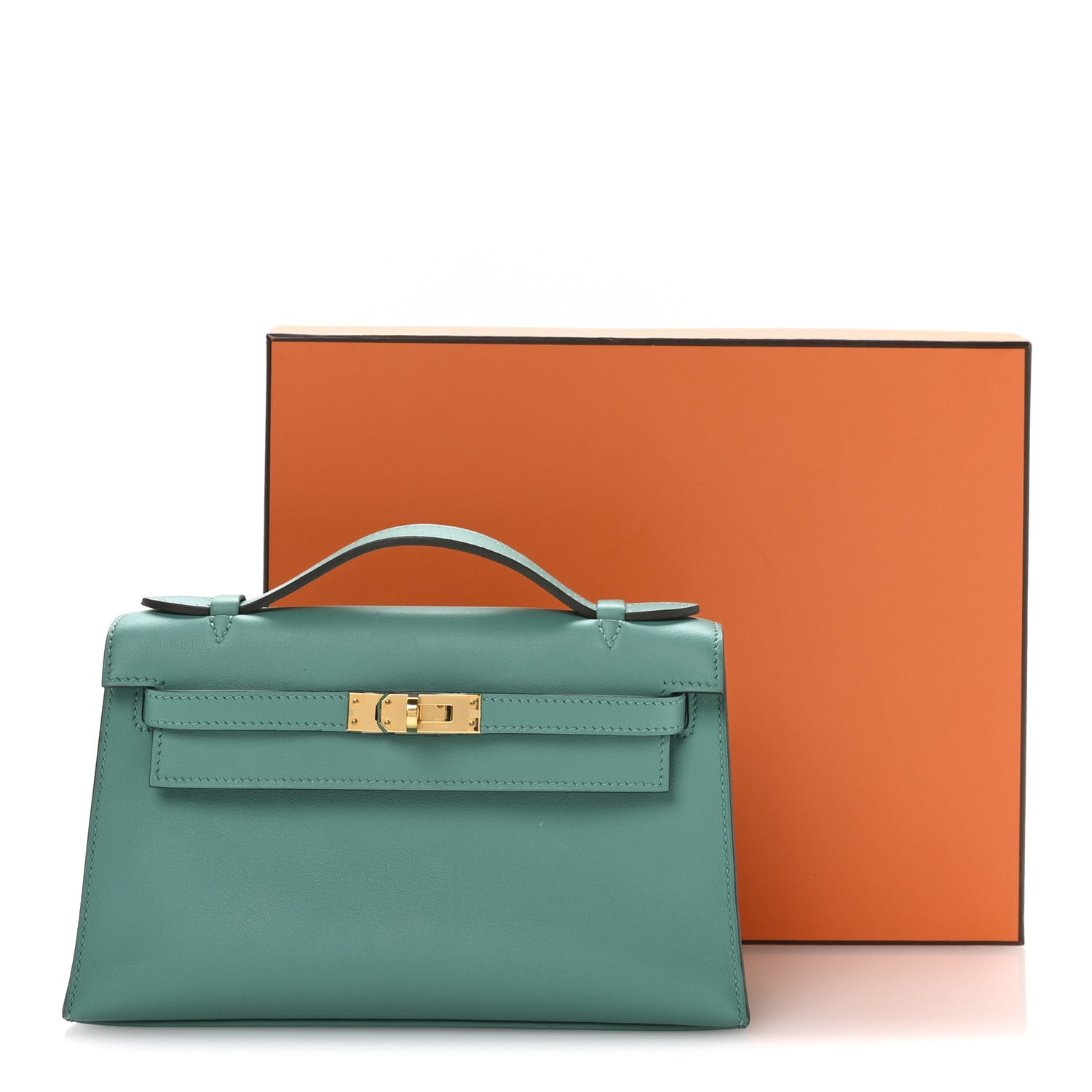Hermes Swift Kelly Pochette Clutch Vert Verone 11 of 11