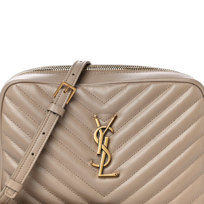 Saint Laurent Calfskin Matelasse Monogram Lou Camera Bag Dark Beige 8 of 12