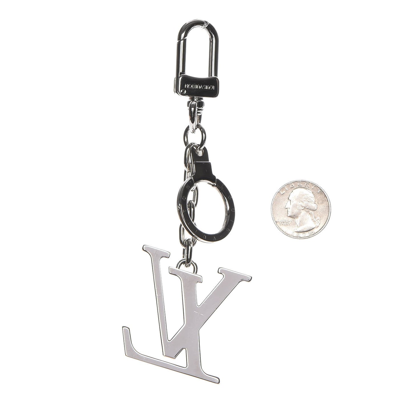 LV Initials Key Holder Silver