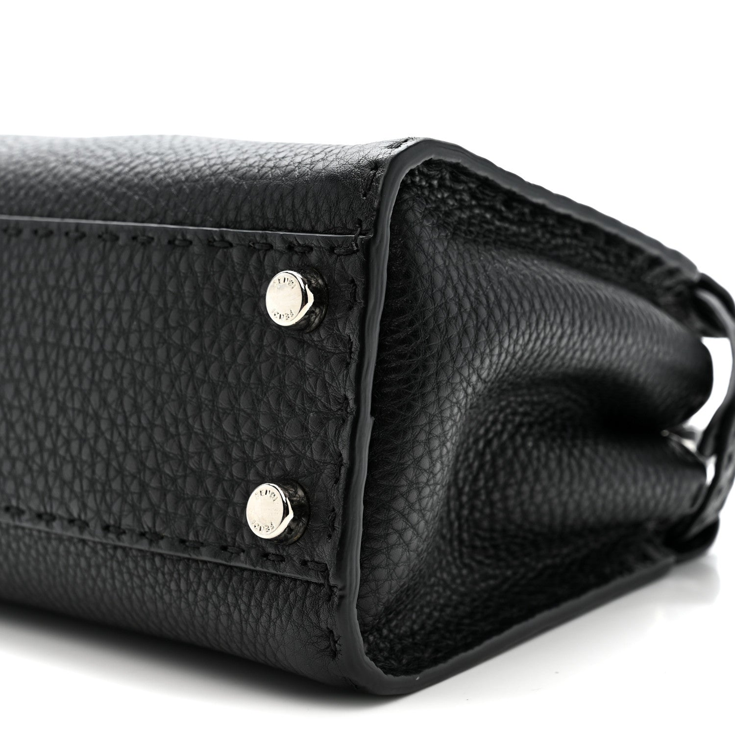 Fendi Cuoio Romano Selleria Bi-Color Mini Peekaboo Iconic Satchel Black Mou 10 of 10