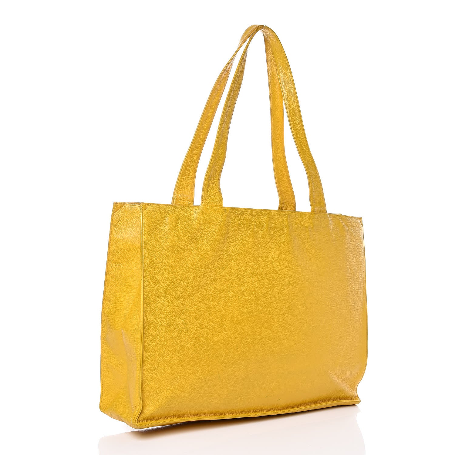 Chanel Caviar CC Tote Yellow 3 of 14