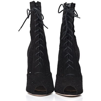 Valentino Garavani Suede Laser Cut Boots 37 Black 2 of 10