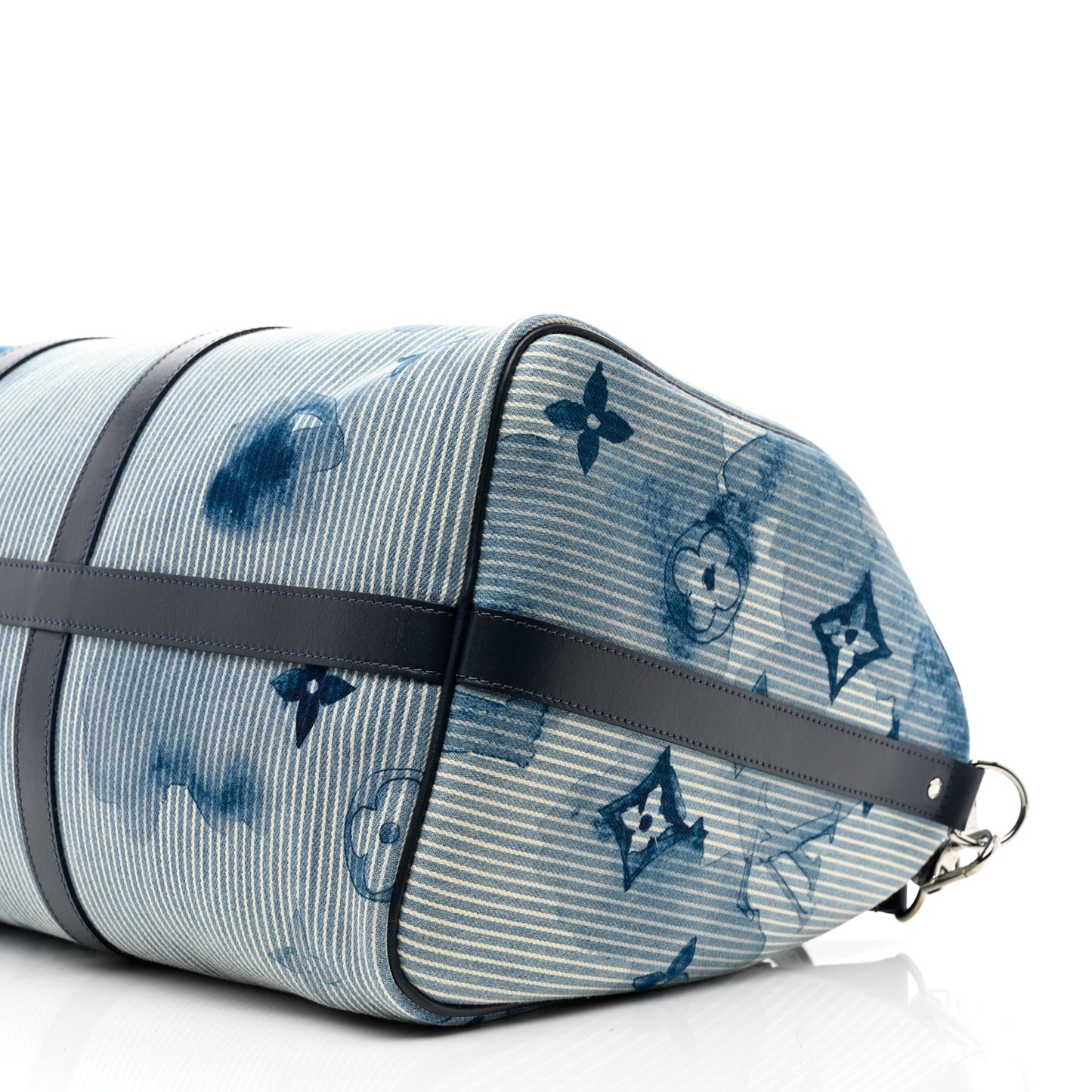 Monogram Watercolor Keepall Bandouliere 50 Hickory Stripes Denim