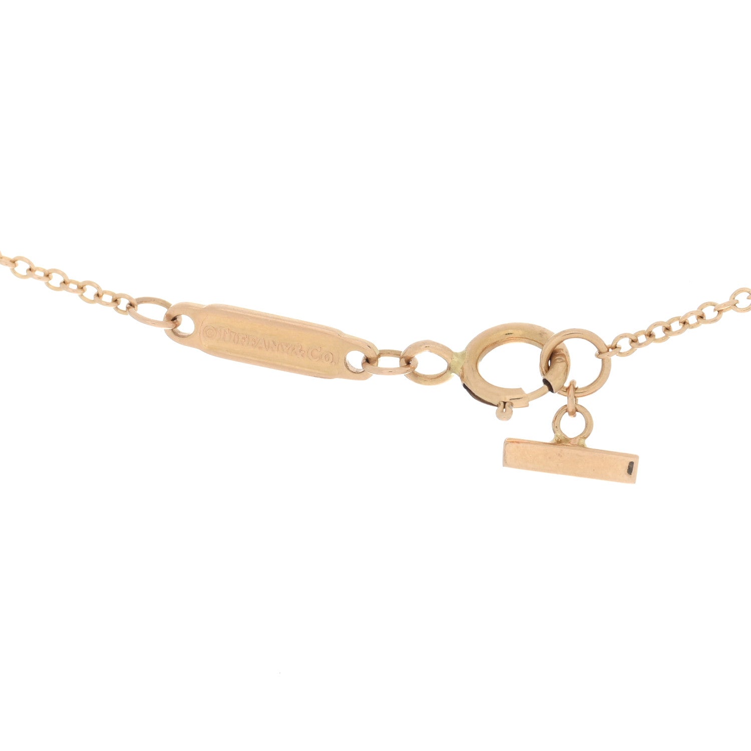 Tiffany 18K Rose Gold Diamond Mini T Smile Pendant Necklace 4 of 4