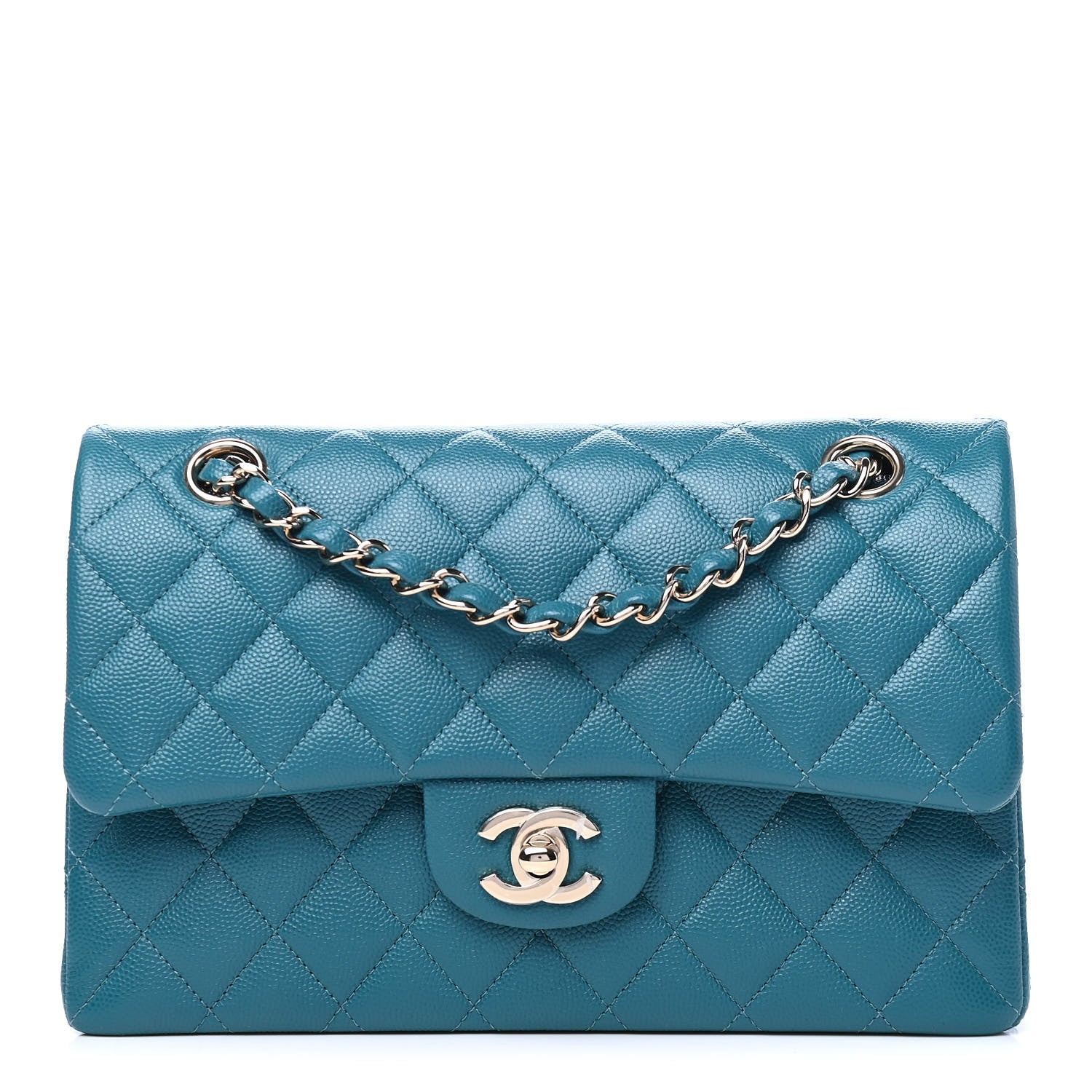 Chanel Caviar Quilted Small Double Flap Green 1 of 6