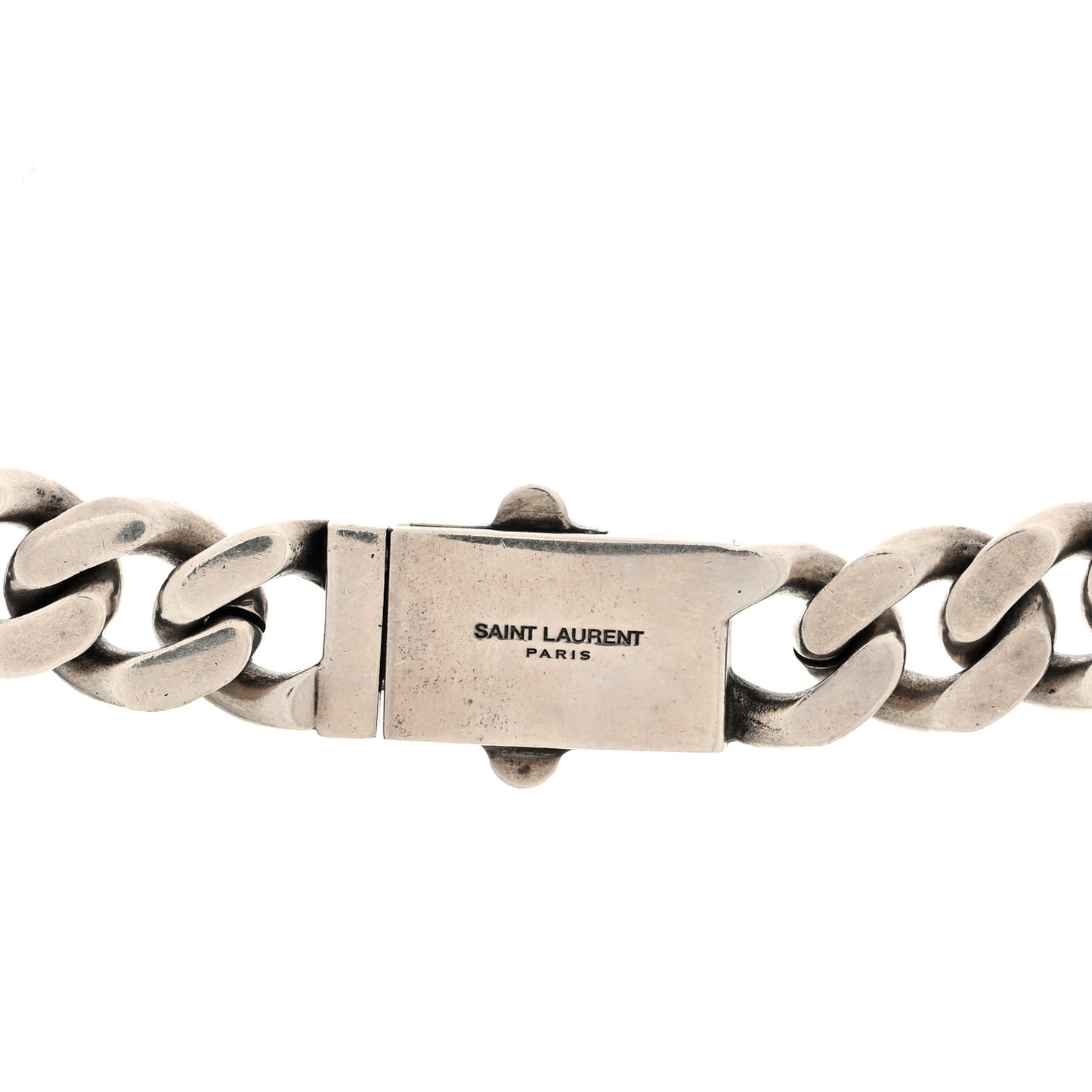 Metal Curb Chain Necklace Oxidized Silver