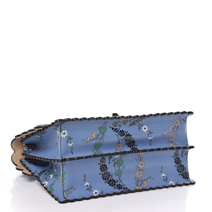 Fendi Vitello Liberty Japanese Blossom Scalloped Studded Grommet Kan I Shoulder Bag Nebula Multicolor 4 of 10