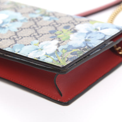 Gucci GG Supreme Monogram Blooms Chain Wallet Blue 8 of 8