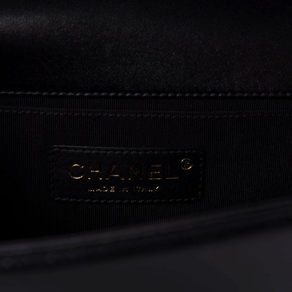 Chanel Lambskin Embroidered Camellia Quilted Small Boy Flap Black 9 of 12
