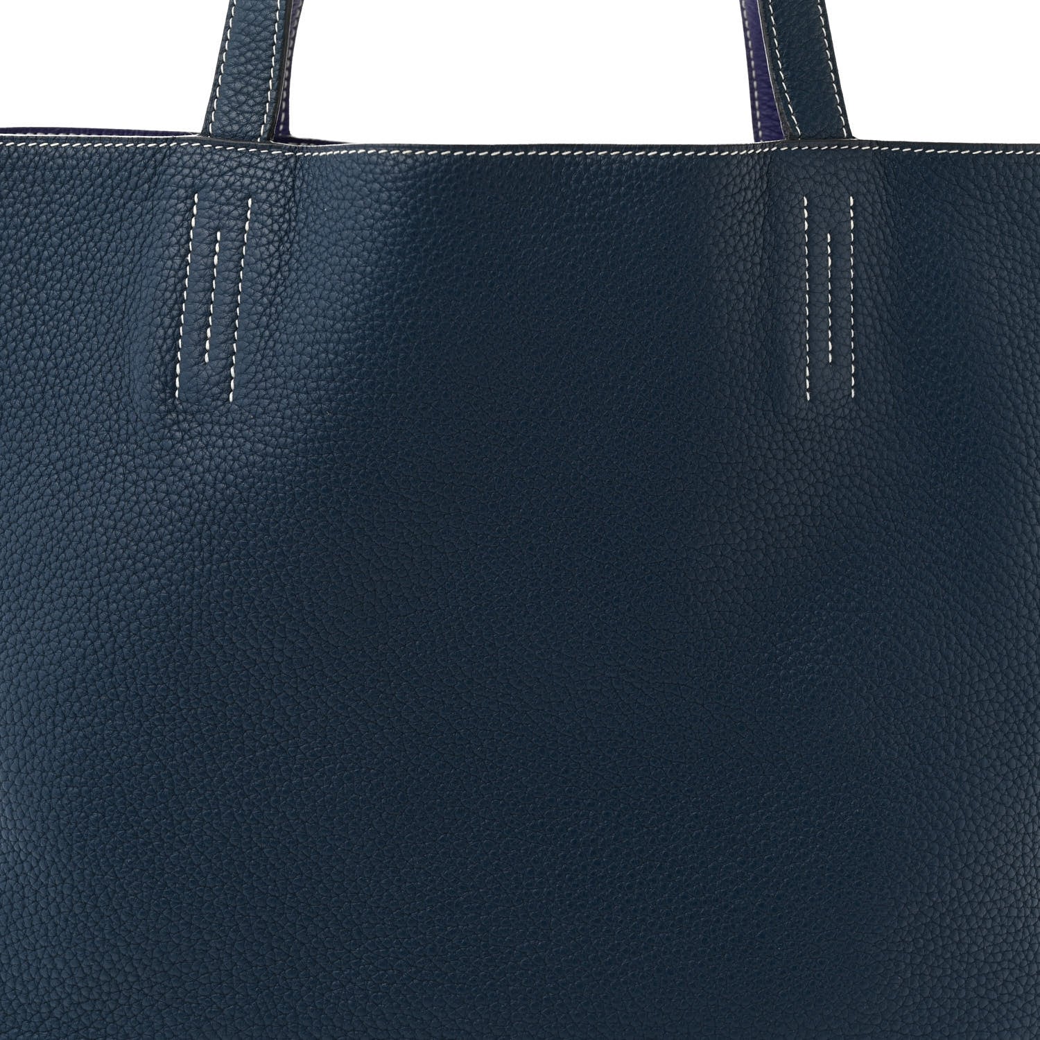 Hermes Taurillon Clemence Double Sens 36 Reversible Tote Iris Bleu De Malte 12 of 17