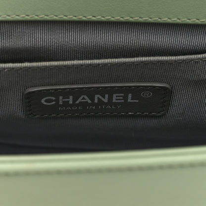 Chanel Calfskin Chevron Quilted Medium Boy Flap Light Green 5 of 9