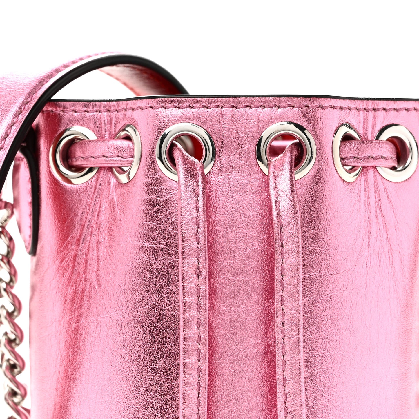 Metallic Calfskin Mary Jane Bucket Confettis