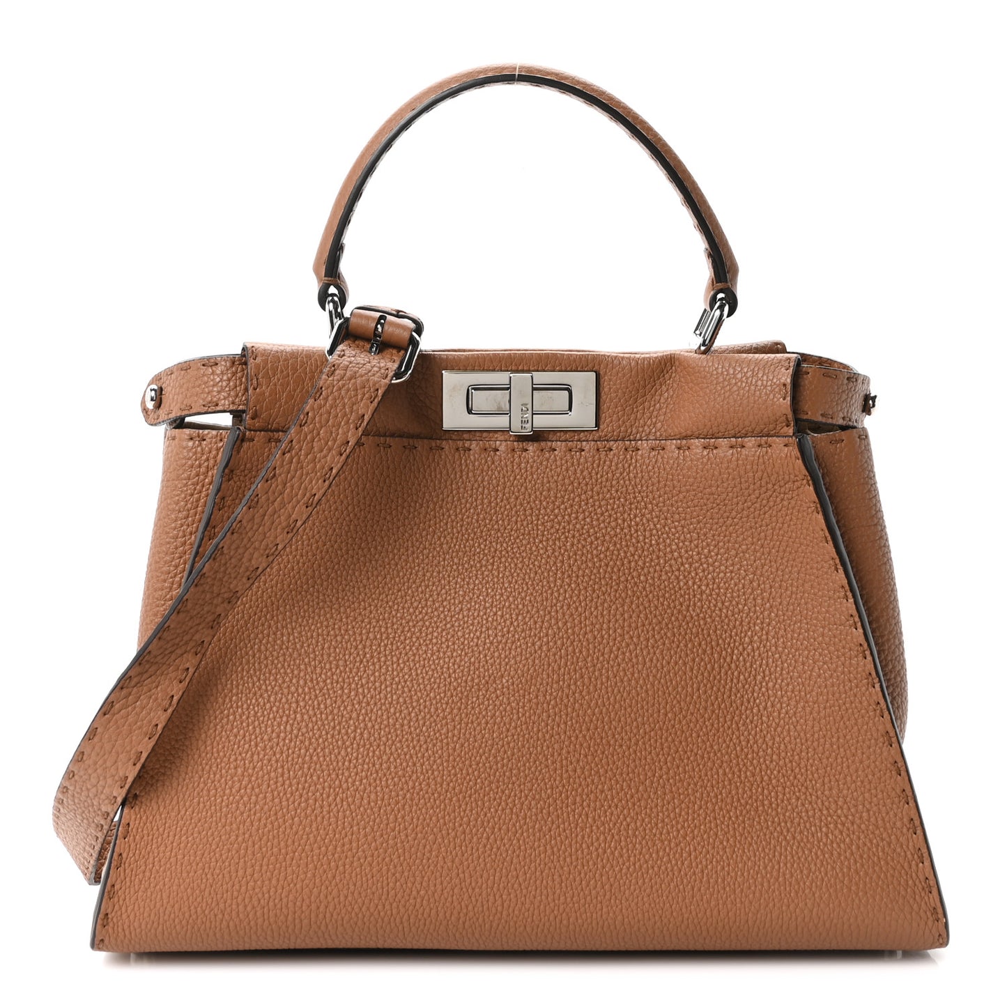 Cuoio Romano Selleria Bi-Color Medium Peekaboo Iconic Satchel Mou Deserto