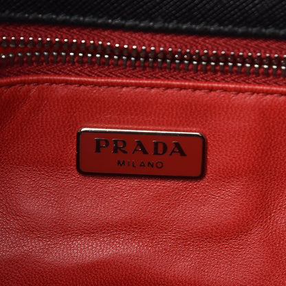 Prada Saffiano Soft Crystal Embellished Shoulder Bag Black 6 of 11