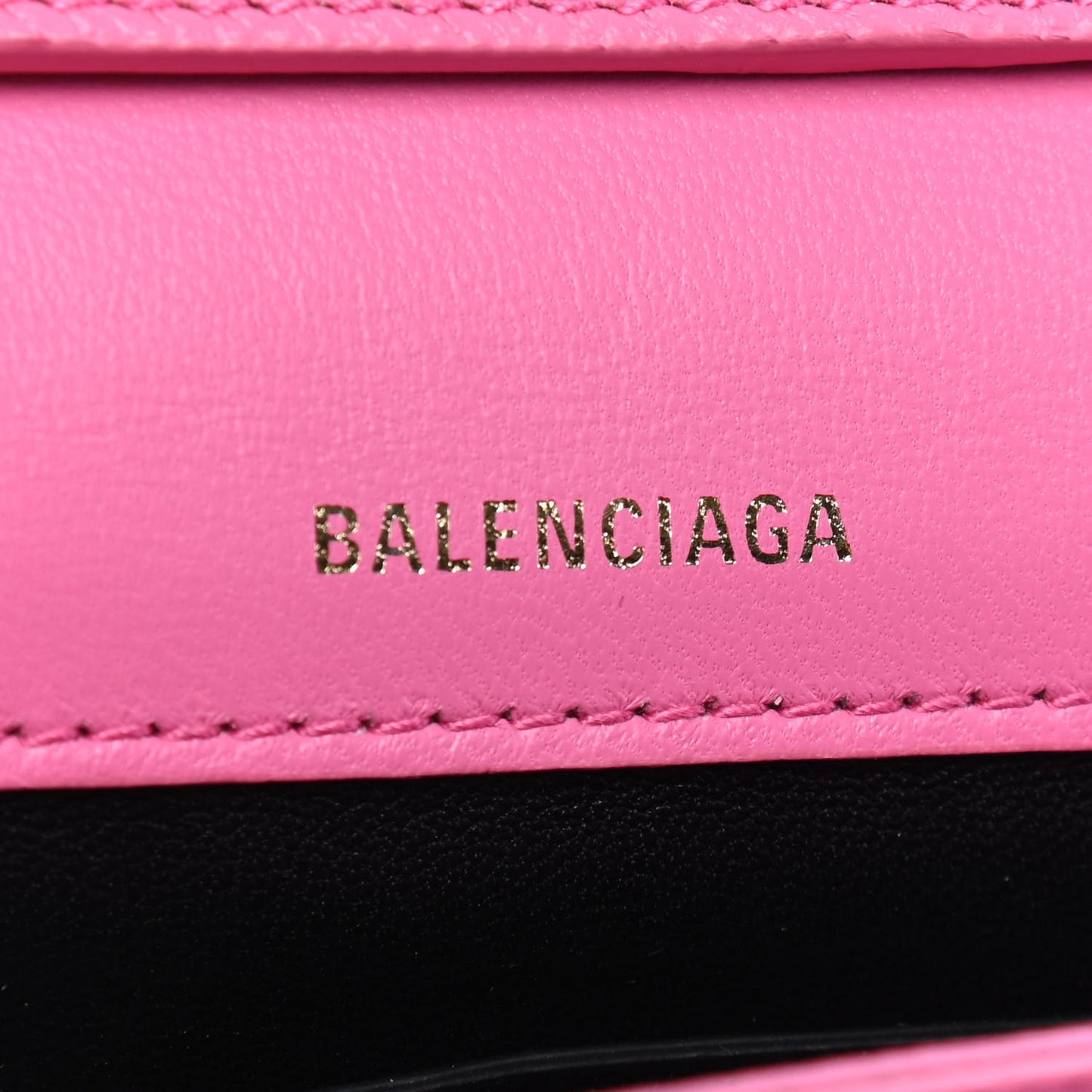 Signature Grained Calfskin Logo Print Ville Day Bag XS Rose Bubblegum Black