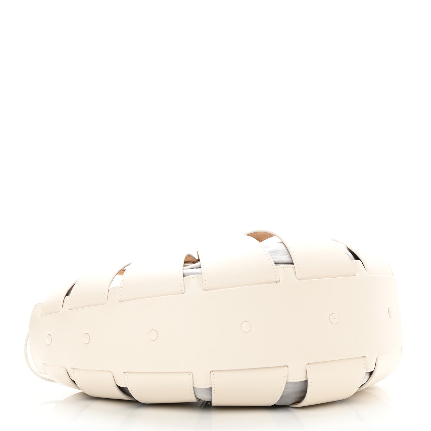 Bottega Veneta French Calfskin Shell Bag White Frost 5 of 9