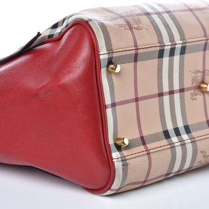 Burberry Haymarket Check Small Canterbury Tote Red 10 of 16
