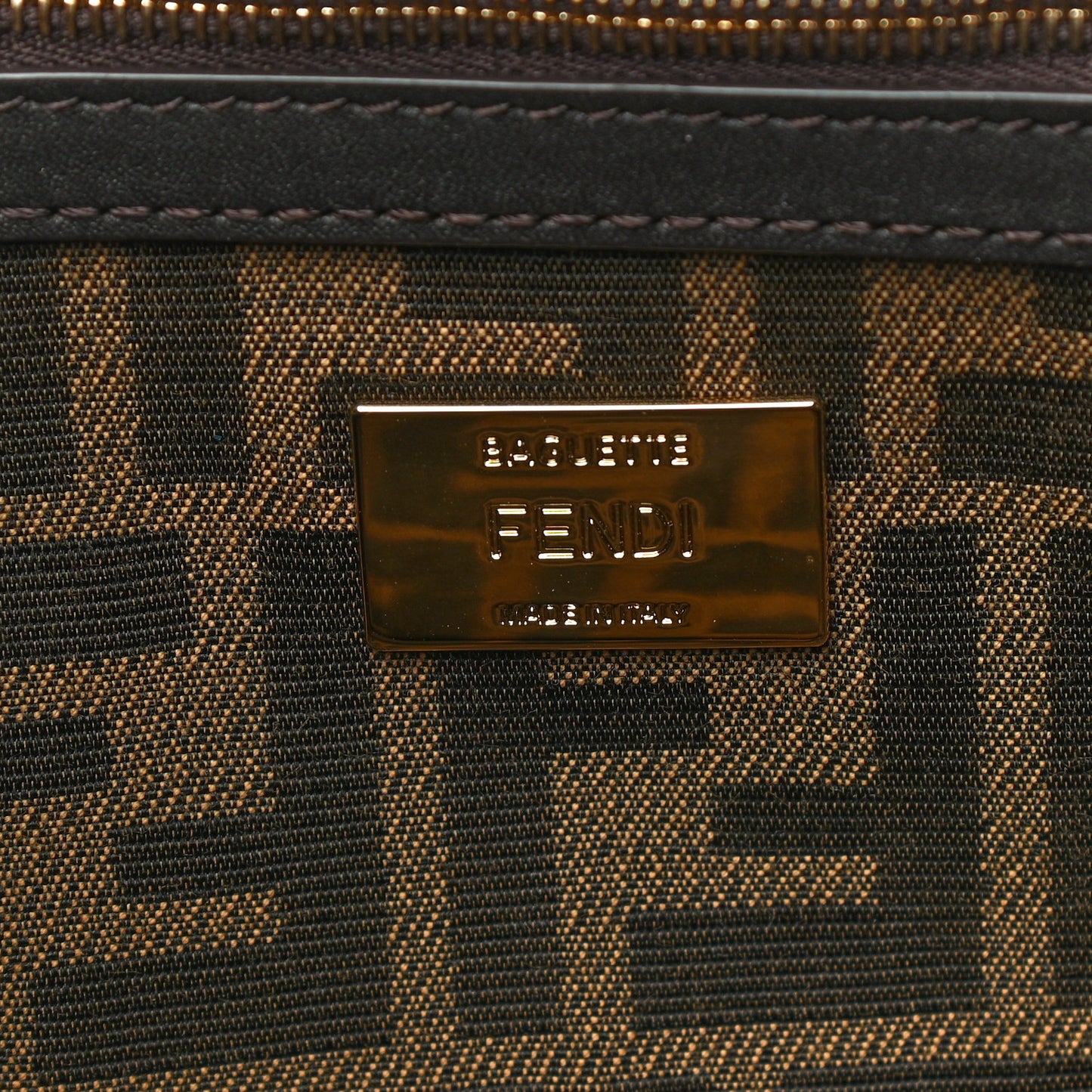 Fabric Jacquard FF 1974 Medium Baguette Tobacco Moro Black