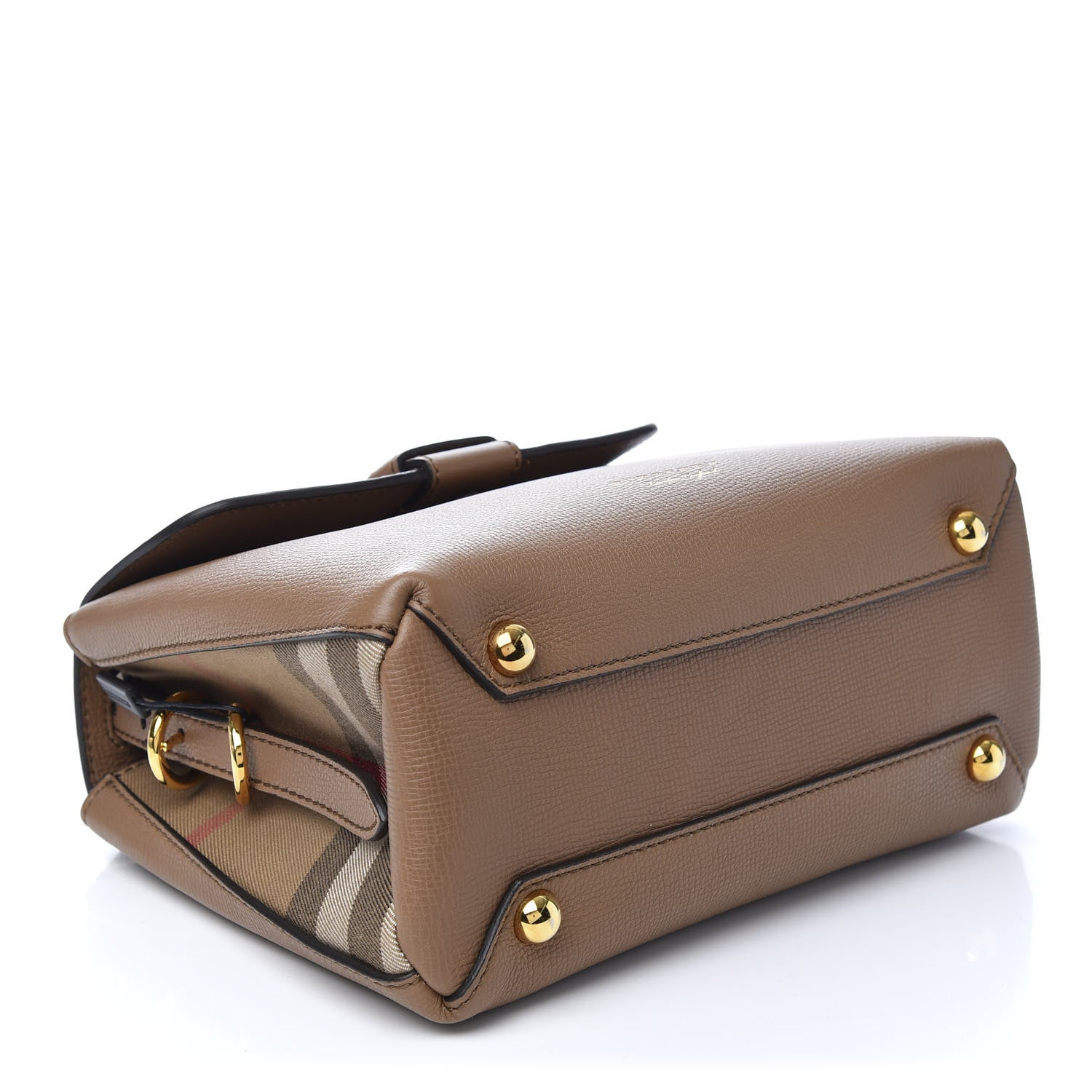 Burberry Derby Calfskin House Check Small Camberley Dark Sand 4 of 9