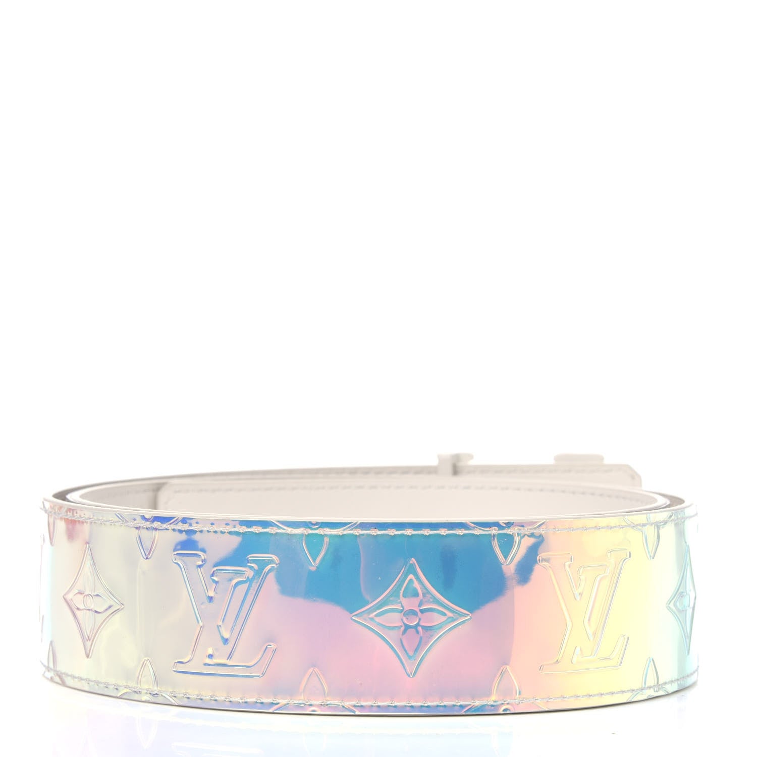 Louis Vuitton PVC Monogram 40mm LV Initiales Reversible Belt 85 34 Iridescent Prism 2 of 4