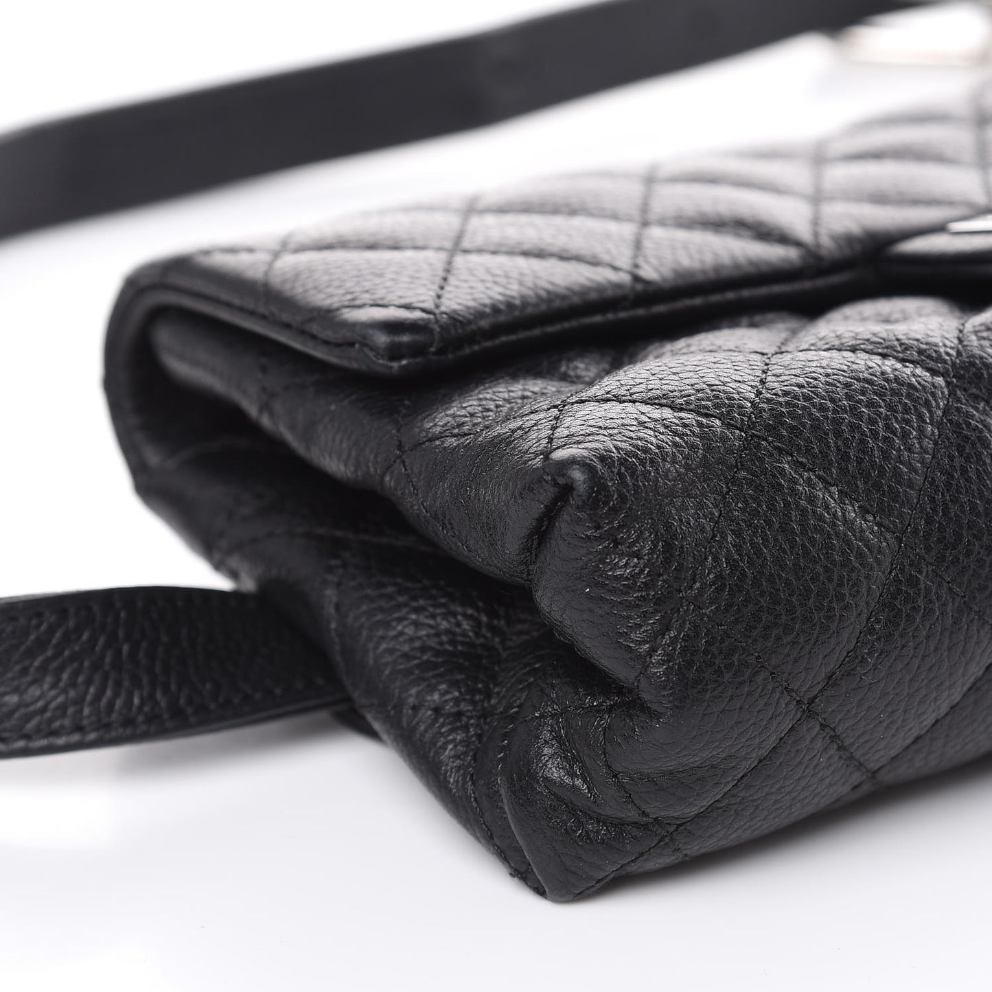 Grained Calfskin Quilted 2.55 Reissue Flap Belt Bag Clutch Black