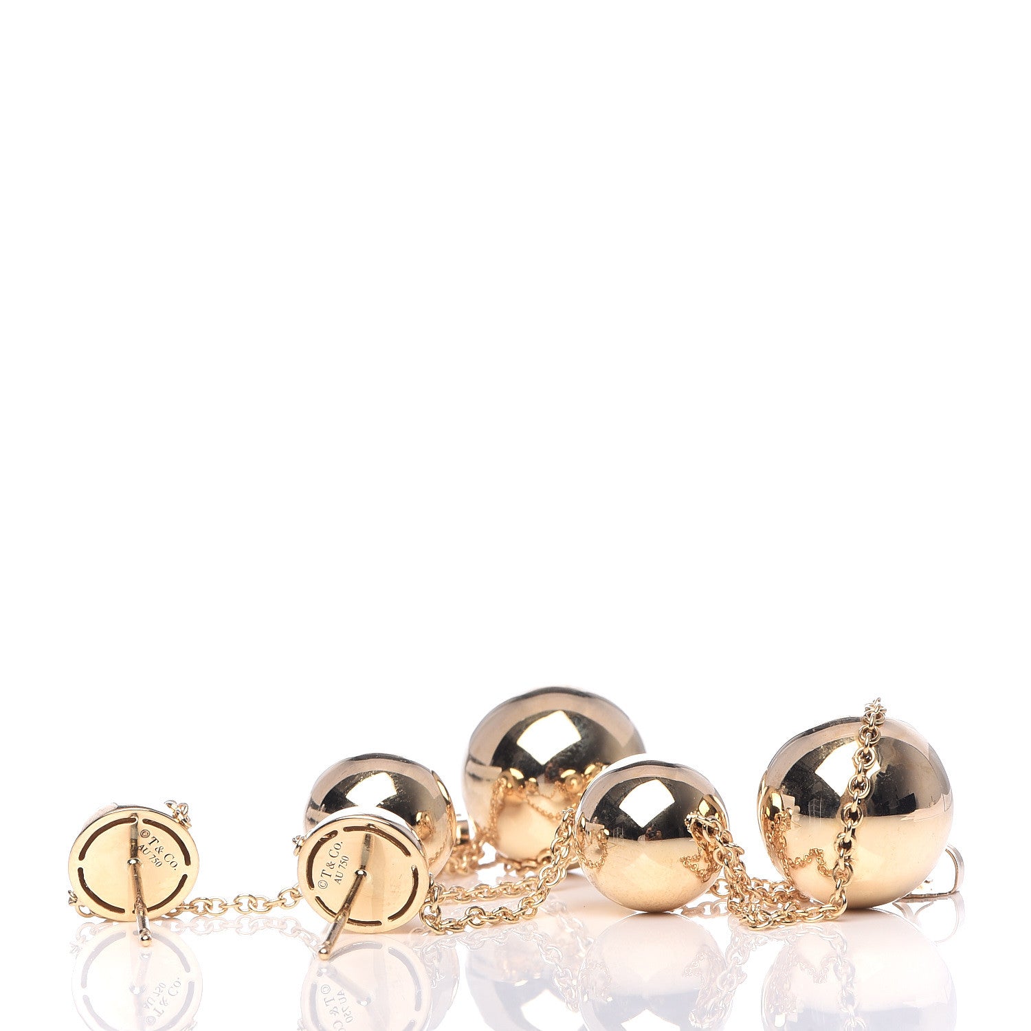 Tiffany 18K Yellow Gold HardWear Triple Drop Earrings 3 of 4