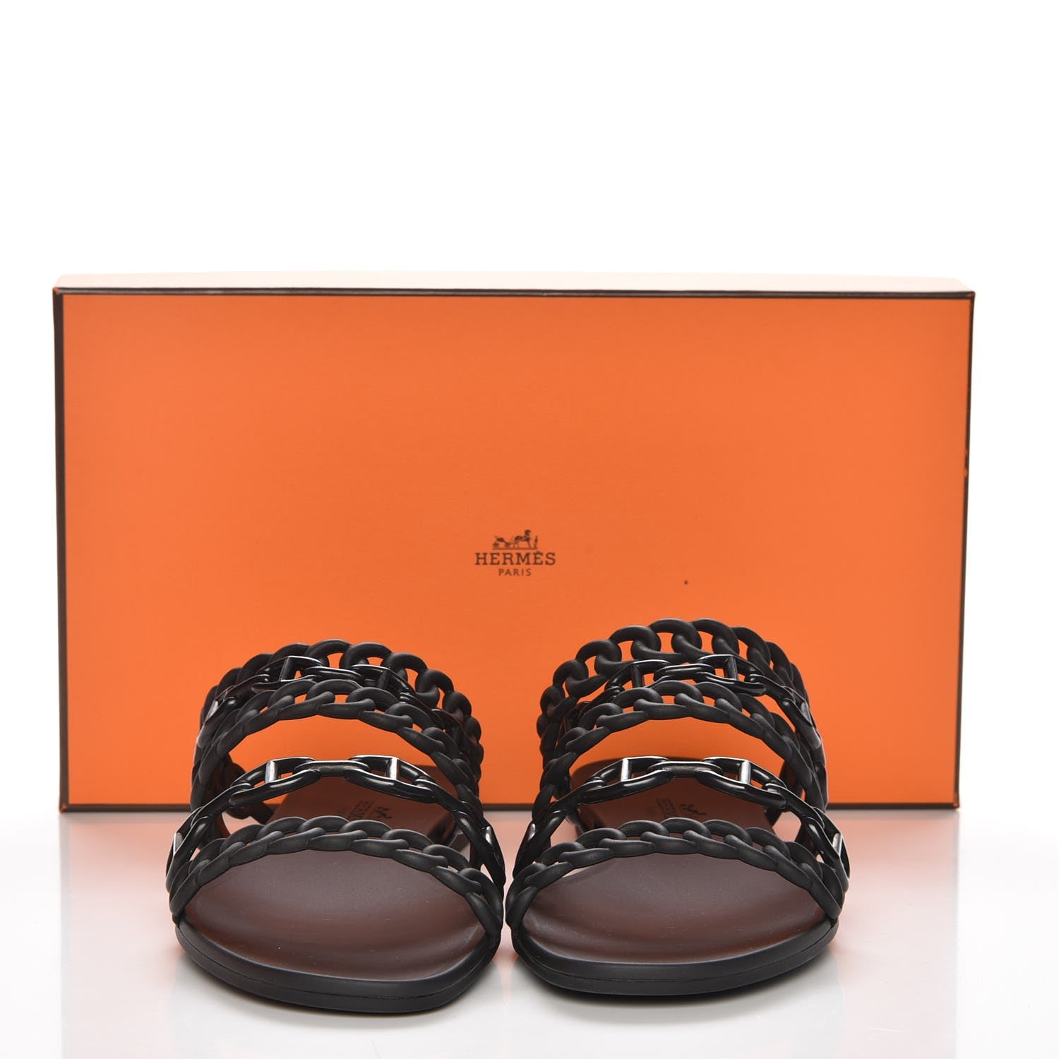 Hermes Chaine d'Ancre Nude Sandals 37 Black 8 of 8