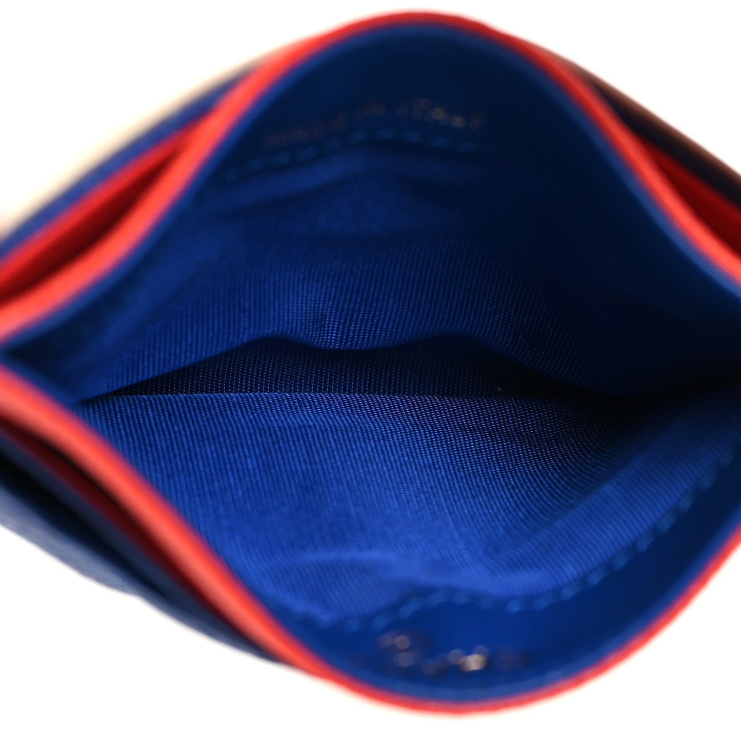 Caviar Quilted Filigree Card Holder Blue White Red