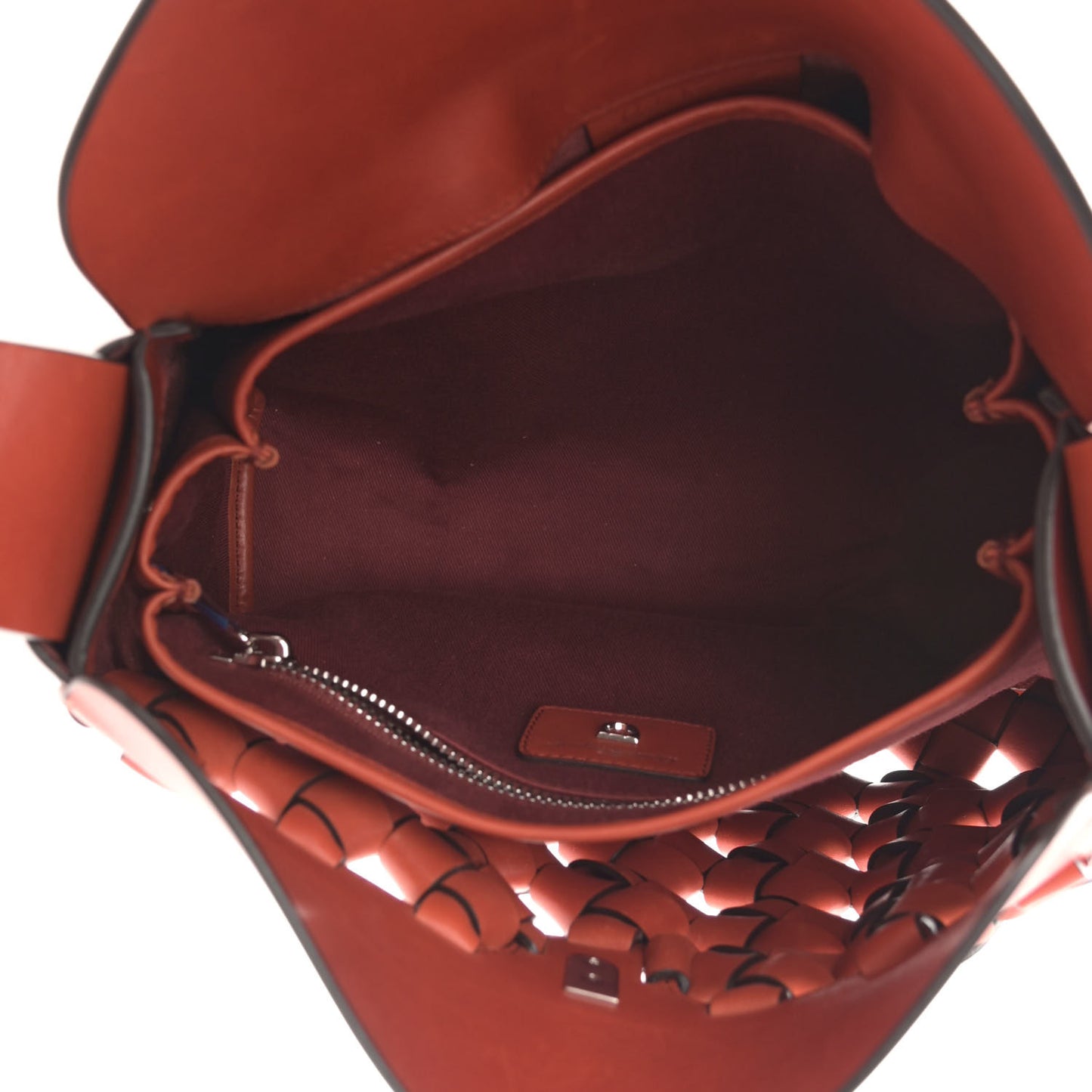Woven Calfskin New Line Shoulder Bag Copper Bronze